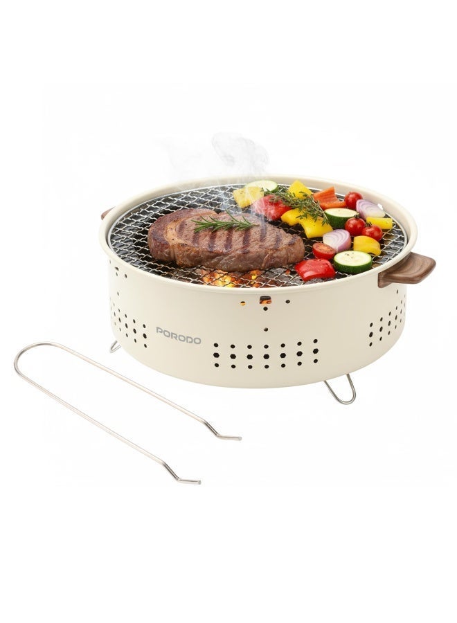 بورودو شواية شواء قابلة للطي محمولة من الفولاذ المقاوم للصدأ للسفر - بني فاتح، خفيفة الوزن، قابلة للطي - للتخييم، النزهات، والأنشطة الخارجية. - Image 1